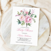 赤面ピンクベビーシャワー招待状 招待状