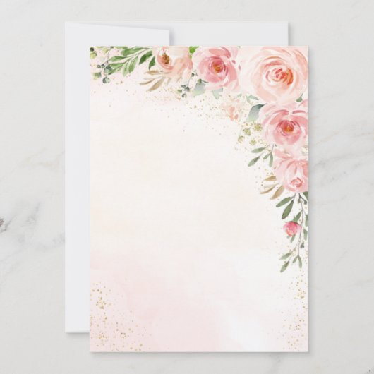 赤面ピンクベビーシャワー招待状 招待状 (裏面)