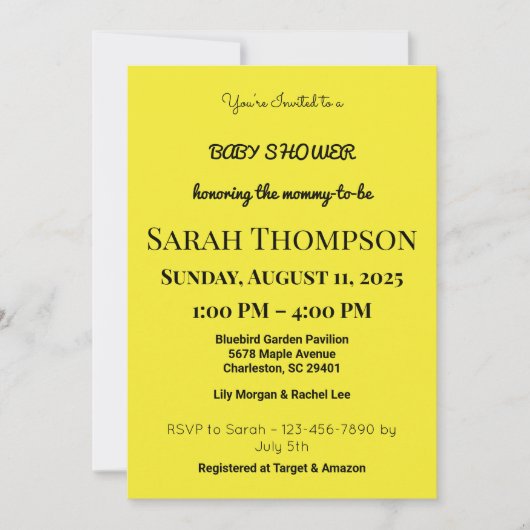 赤面ピンクベビーシャワー招待状for a boy 招待状 (正面)