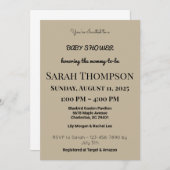 赤面ピンクベビーシャワー招待状for a boy 招待状 (正面/裏面)