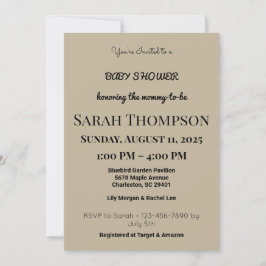 赤面ピンクベビーシャワー招待状for a boy 招待状