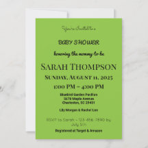 赤面ピンクベビーシャワー招待状for a boy