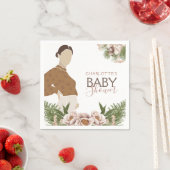 赤面ピンクベビーシャワー水彩フローラ スタンダードカクテルナプキン (インサイチュ)