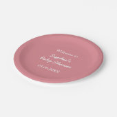 赤面ピンクベビーシャワー紙プレート ペーパープレート (アングル)