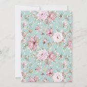 赤面ピンクベビーブルーシックマザーズデイブランチ 招待状 (裏面)