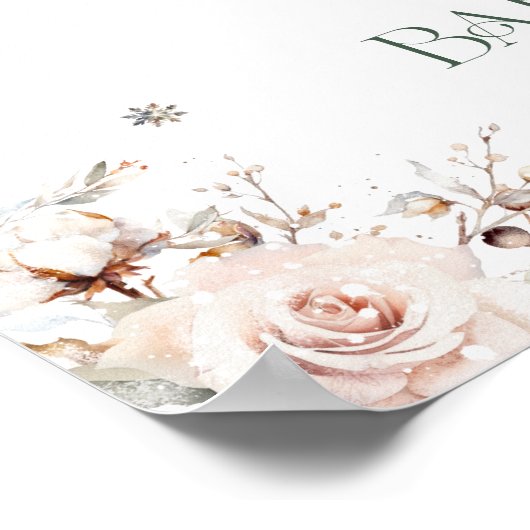 赤面ピンクベビーポーラーベアーベビーシャワーウェルカム ポスター (角)