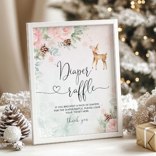 赤面ピンクベビー冷たい外おむつラッフル ポスター