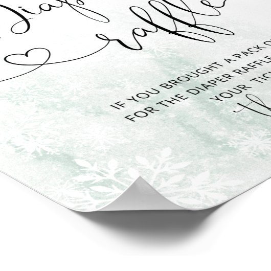 赤面ピンクベビー冷たい外おむつラッフル ポスター (角)