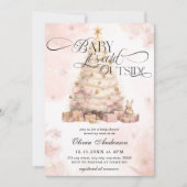 赤面ピンクベビー外の赤ちゃんシャワーが冷たい 招待状 (正面)