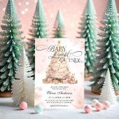 赤面ピンクベビー外の赤ちゃんシャワーが冷たい 招待状