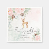 赤面ピンクベビー鹿ベビーその冷たい外 スタンダードカクテルナプキン (正面)