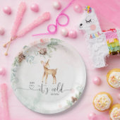 赤面ピンクベビー鹿ベビーその冷たい外 ペーパープレート (パーティー)