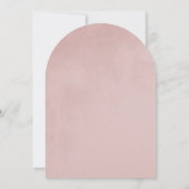 赤面ピンクベルベエレガントットアーチスタイル結婚ズ 招待状 (裏面)