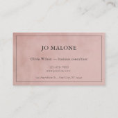 赤面ピンクベルベットのテクスチャーエレガント会社 名刺 (裏面)