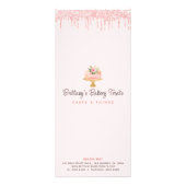 赤面ピンクベーカリーケーキグリッターパティシシェフメニュー ラックカード (裏面)