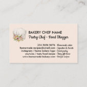 赤面ピンクベーカリーシェフキャップペストリー 名刺 (裏面)