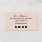 赤面ピンクベーカリーパティシシェフモダン 名刺 (裏面)