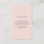 赤面ピンクベーカリー結婚ラスティックケーキ写真 名刺 (裏面)