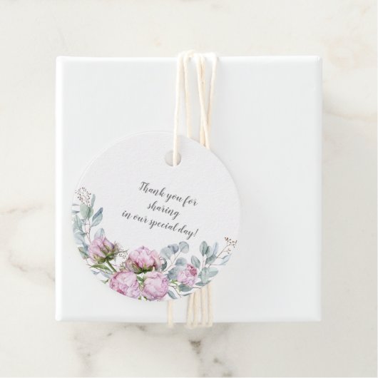 赤面ピンクペオニーズセージグリーン結婚リー | フェイバータグ (インサイチュ)