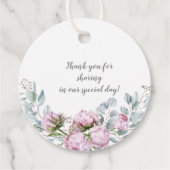 赤面ピンクペオニーズセージグリーン結婚リー | フェイバータグ (正面)