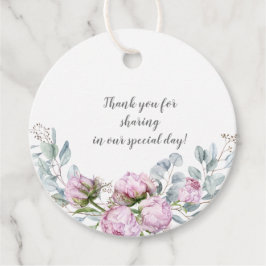 赤面ピンクペオニーズセージグリーン結婚リー | フェイバータグ