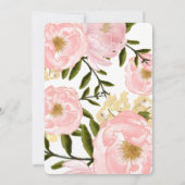 赤面ピンクペオニーブライダルティーパーティー 招待状 (裏面)