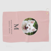 赤面ピンクペットの写真パーソナライズされた ゴルフタオル (横)