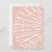 赤面ピンクホタテガイ貝殻海あなた近く女の子シャワー 招待状 (裏面)