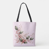 赤面ピンクホリーアンドベリー トートバッグ (裏面)