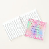 赤面ピンクホログラフィックネームビジネス ノートブック (内部)