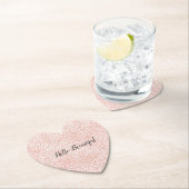 赤面ピンクホワイトグリッターヒョウ印刷 ペーパーコースター (インサイチュ)