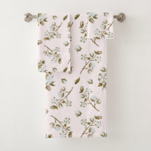 赤面ピンクホワイトコットンボルステムウォーター色