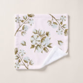 赤面ピンクホワイトコットンボルステムウォーター色 バスタオルセット (ウォッシュタオル)