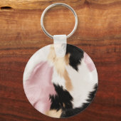赤面ピンクホワイトコワイド動物 キーホルダー (裏面)