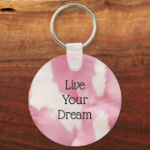 赤面ピンクホワイトコワイド動物 キーホルダー (正面)