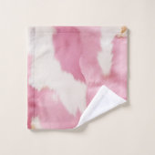 赤面ピンクホワイトコワイド動物 バスタオルセット (ウォッシュタオル)