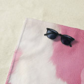 赤面ピンクホワイトコワイド動物 ビーチタオル (インサイチュ)