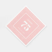 赤面ピンクホワイトスターダストグリッター75誕生日 スタンダードランチョンナプキン (角)