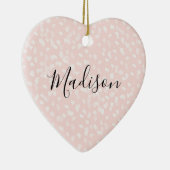 赤面ピンクホワイトスポット セラミックオーナメント (右)