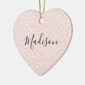 赤面ピンクホワイトスポット セラミックオーナメント (左)