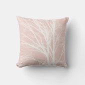 赤面ピンクホワイトツリーブランチ クッション (正面)
