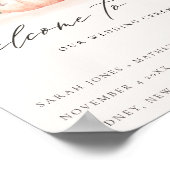 赤面ピンクホワイトパンプキン結婚フローラの歓迎 ポスター (角)