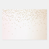 赤面ピンクホワイトピーチグラデーション金ゴールド紙吹雪 ラッピングペーパーシート (正面2)