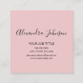 赤面ピンクホワイトブラックsimplistic ガーリー スクエア名刺 (裏面)