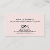 赤面ピンクホワイトミニマルモダンサロン事業 ロイヤリティカード (裏面)