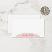 赤面ピンクホワイトモダントレンディーエレガントテンプレート ノートカード (正面/裏面インサイチュ)