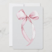 赤面ピンクホワイトローズフローラハートブライダルシャワー 招待状 (裏面)