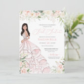 赤面ピンクホワイトローズラグジュアリーグラムSweet sixteen 招待状 (スタンド正面)