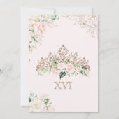 赤面ピンクホワイトローズラグジュアリーSweet sixteen  招待状 (裏面)