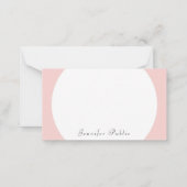 赤面ピンクホワイト書付きモダントレンディー ノートカード (裏面)